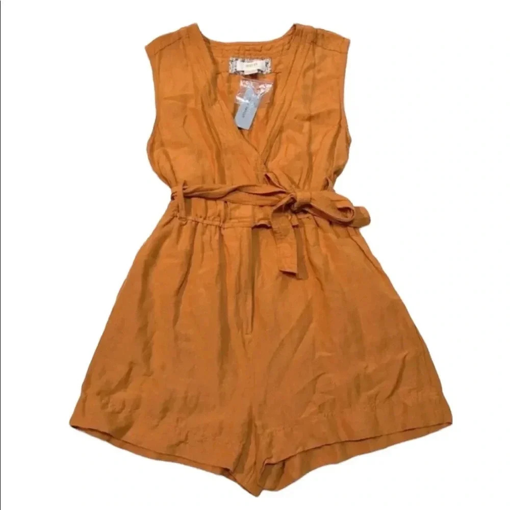 NWT Anthropologie Luana Mustard Yellow Romper 00P - Picture 8 of 13